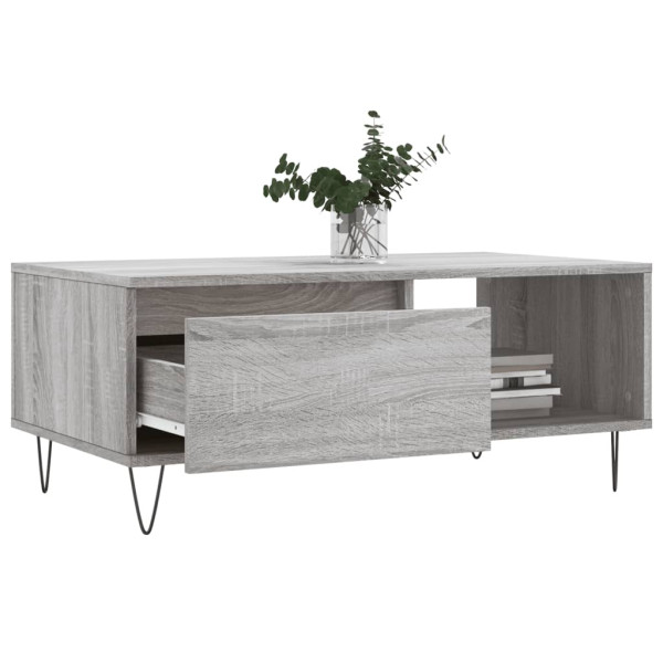 Mesa de centro madera contrachapada gris Sonoma 90x50x36.5 cm M 3