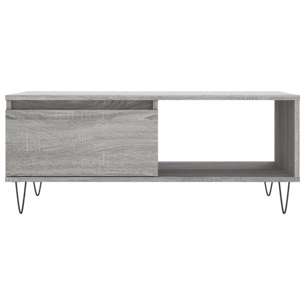 Mesa de centro madera contrachapada gris Sonoma 90x50x36.5 cm M 5