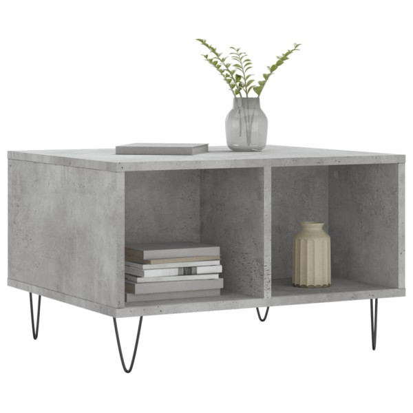 Mesa de centro madera contrachapada gris hormigón 60x50x36.5 cm M 3