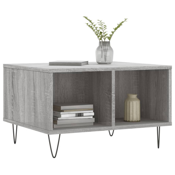 Mesa de centro madera contrachapada gris Sonoma 60x50x36.5 cm M 3