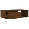 Mesa de centro madera contrachapada marrón roble 90x50x36.5 cm 5