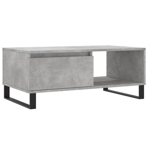 Mesa de centro madera contrachapada gris hormigón 90x50x36.5 cm M 2