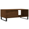 Mesa de centro madera contrachapada marrón roble 90x50x36.5 cm 2