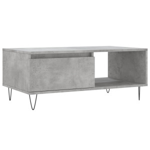 Mesa de centro madera contrachapada gris hormigón 90x50x36.5 cm H