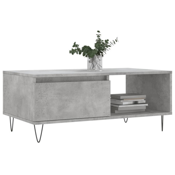 Mesa de centro madera contrachapada gris hormigón 90x50x36.5 cm M 3