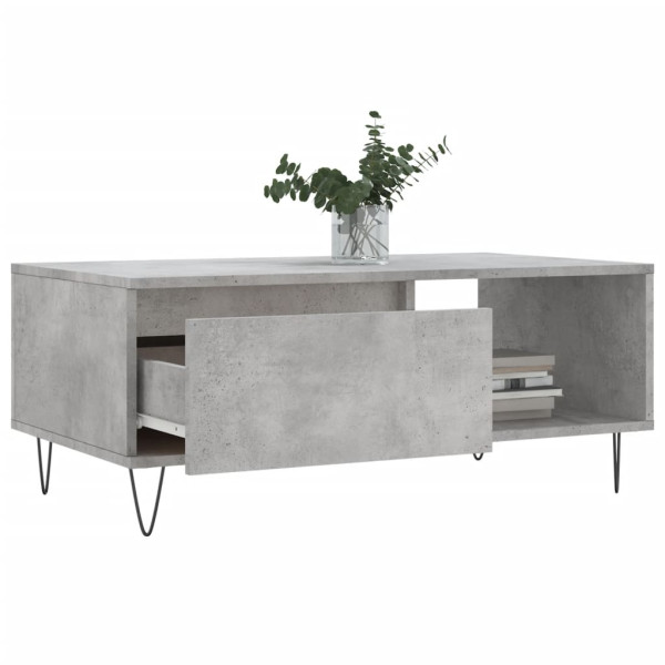 Mesa de centro madera contrachapada gris hormigón 90x50x36.5 cm M 4