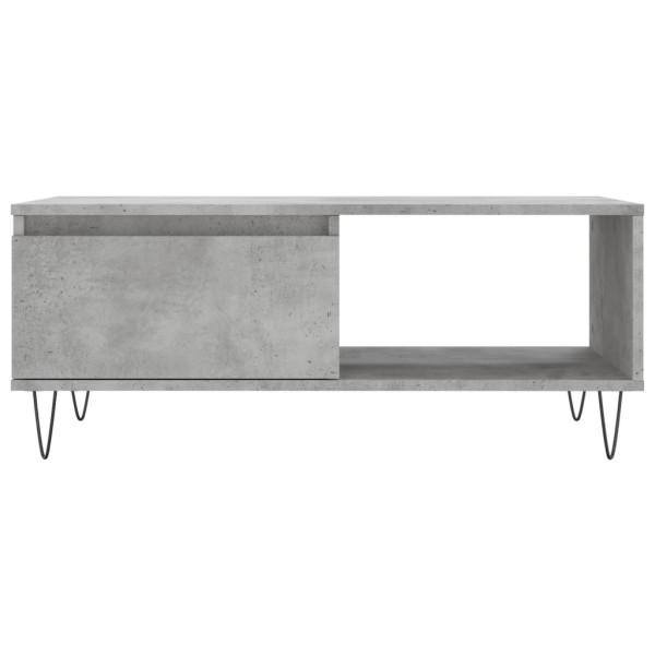 Mesa de centro madera contrachapada gris hormigón 90x50x36.5 cm M 5