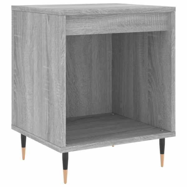 Mesita de noche 2 uds madera ingeniería gris Sonoma 40x35x50 cm M 4