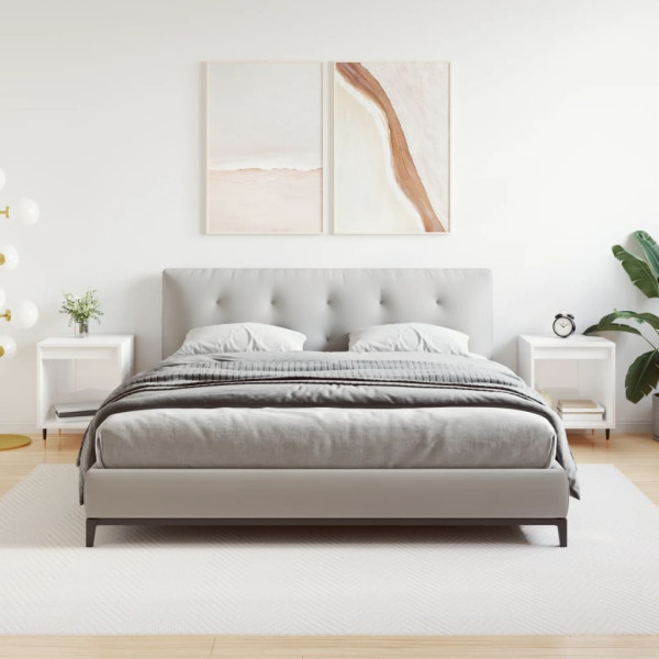 Mesitas noche 2 uds madera ingeniería blanco brillo 40x35x50 cm D