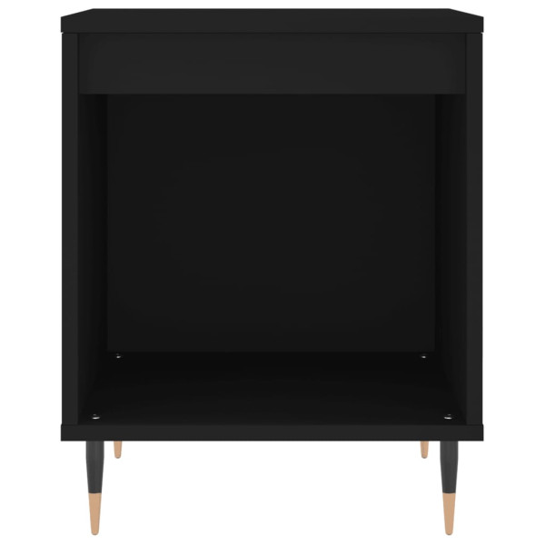 Mesita de noche madera de ingeniería negro 40x35x50 cm M 4