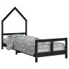 Estrutura de cama infantil 80x200 cm pinho maciço preto 2