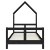 Estructura de cama para niños madera de pino negro 80x200 cm 4