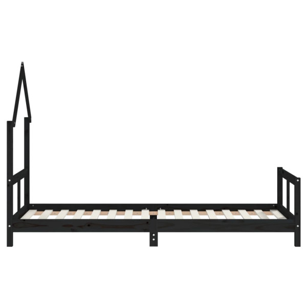 Estrutura de cama infantil 80x200 cm pinho maciço preto M 5