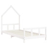 Estrutura de cama infantil 90x190 cm pinho maciço branco 3
