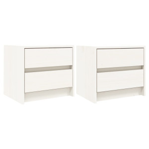 Mesas de cabeceira 2 pcs 40x31x35.5 cm pinho maciço branco H