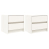 Mesitas de noche 2 uds madera maciza pino blanco 40x31x35.5 cm 2