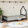 Estructura de cama para niños madera de pino negro 90x190 cm 1