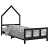 Estrutura de cama infantil 90x190 cm pinho maciço preto 2