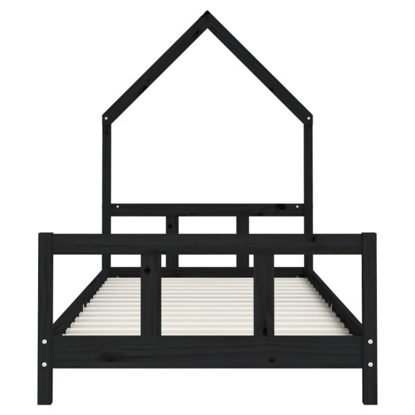 Estructura de cama para niños madera de pino negro 90x190 cm M 4