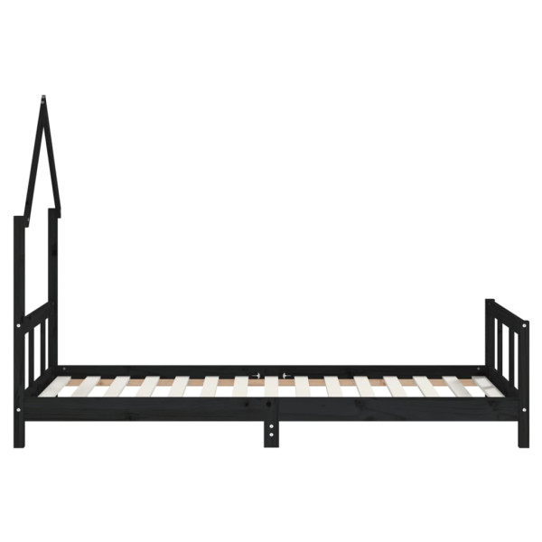 Estructura de cama para niños madera de pino negro 90x190 cm M 5