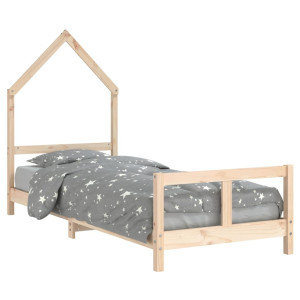 Estrutura de cama infantil 80x200 cm madeira de pinho maciça H