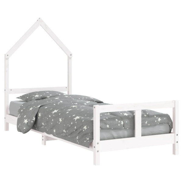 Estrutura de cama infantil 80x200 cm pinho maciço branco M 2