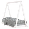 Estrutura de cama infantil 70x140 cm pinho maciço branco 1
