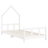 Estrutura de cama infantil 90x200 cm pinho maciço branco 3