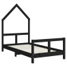 Estructura de cama para niños madera de pino negro 80x160 cm 3