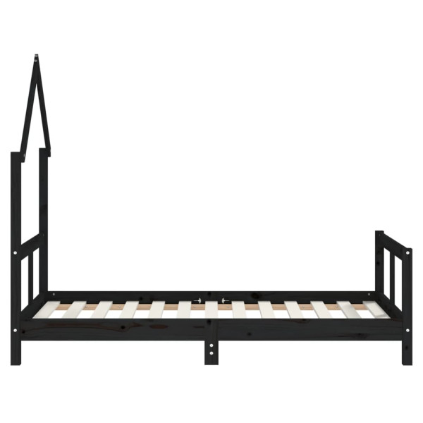 Estrutura de cama infantil 80x160 cm pinho maciço preto M 5