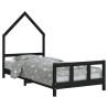 Estrutura de cama infantil 90x200 cm pinho maciço preto 2