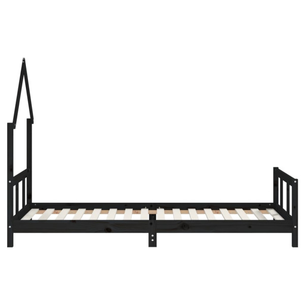 Estructura de cama para niños madera de pino negro 90x200 cm M 5