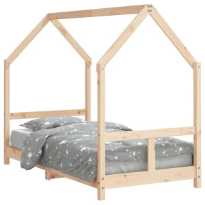 Estructura de cama para niños madera maciza de pino 80x160 cm H