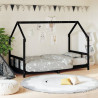 Estrutura de cama infantil 90x190 cm pinho maciço preto 1