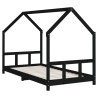 Estructura de cama para niños madera de pino negro 90x190 cm 3