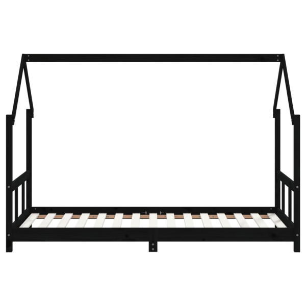 Estructura de cama para niños madera de pino negro 90x190 cm M 4