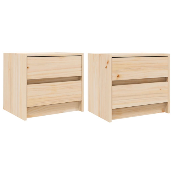 Mesitas de noche 2 uds madera maciza de pino 40x31x35.5 cm M 2
