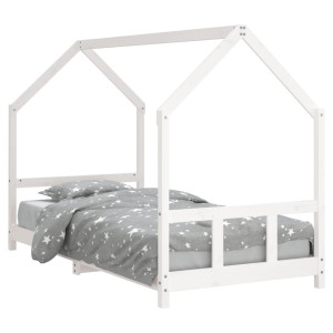 Estrutura de cama infantil 90x190 cm pinho maciço branco H