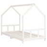 Estrutura de cama infantil 90x190 cm pinho maciço branco 3
