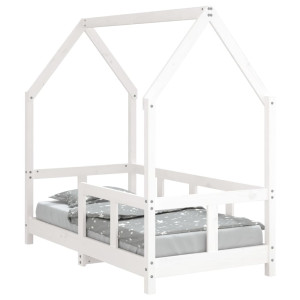 Estrutura de cama infantil 70x140 cm pinho maciço branco H