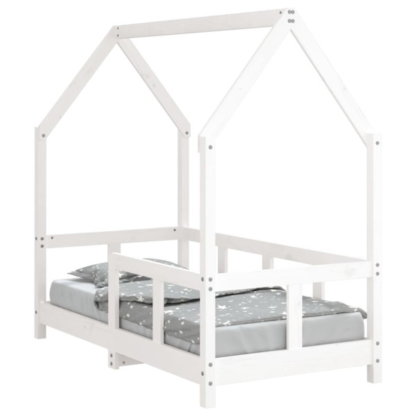Estructura de cama para niños madera de pino blanco 70x140 cm M 2