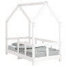 Estrutura de cama infantil 70x140 cm pinho maciço branco 2