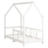 Estrutura de cama infantil 70x140 cm pinho maciço branco 3
