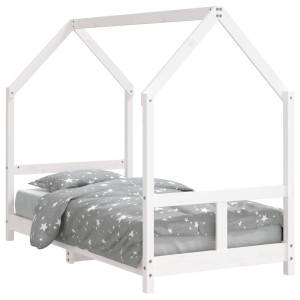 Estrutura de cama infantil 80x160 cm pinho maciço branco H