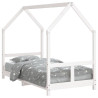 Estrutura de cama infantil 80x160 cm pinho maciço branco 2