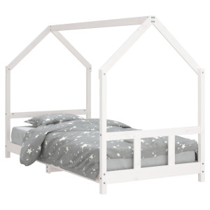 Estrutura de cama infantil 90x200 cm pinho maciço branco H