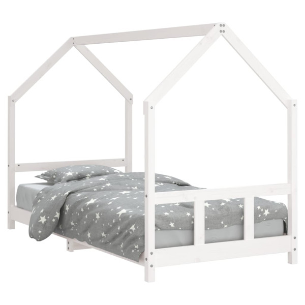 Estrutura de cama infantil 90x200 cm pinho maciço branco M 2