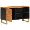 Mueble de TV madera de mango marrón negro 80x31.5x46 cm 3