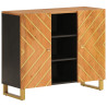 Mueble aparador madera maciza mango marrón/negro 90x33.5x75 cm 2