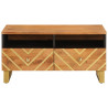 Mesa de centro madera maciza mango negro y marrón 80x54x40 cm 4